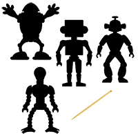 4 cartes à gratter robots