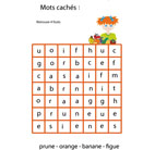 4 mots de fruits cachés à retrouver