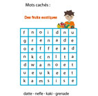 jeu de noms de fruits exotique cachés