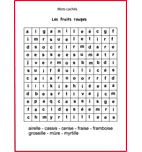 mots cacchés fruits rouges