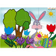Puzzle lapin dans les crocus