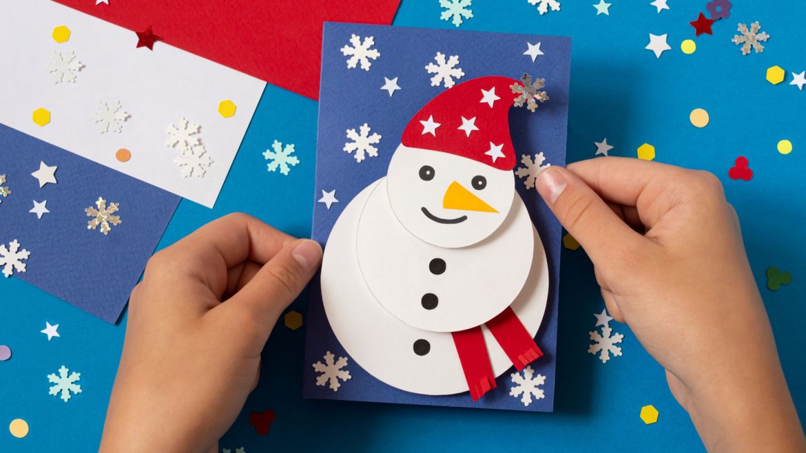 Carte bonhomme de neige 3d