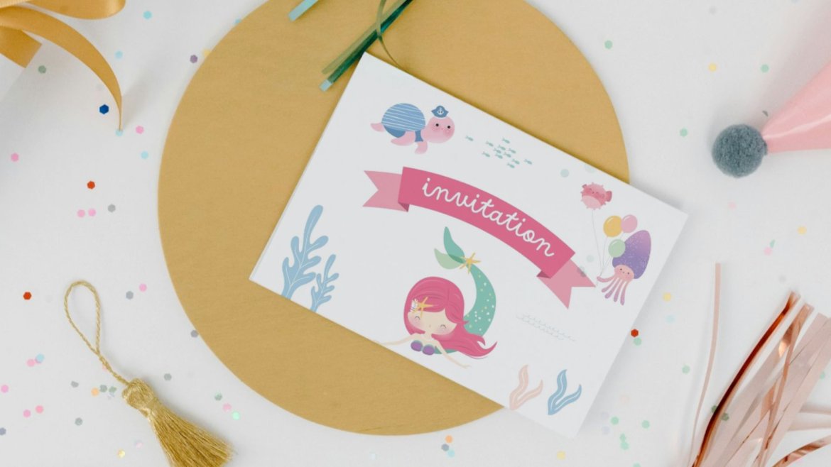 Enveloppe à imprimer pour un anniversaire sirène copie