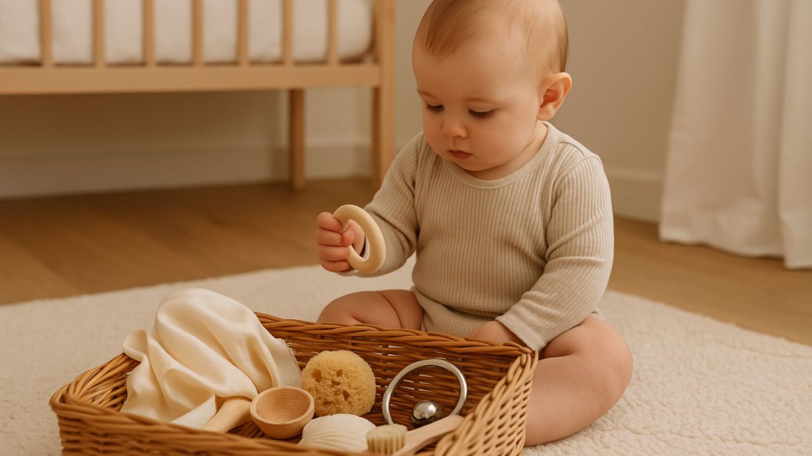 Stimulez l'éveil de votre bébé avec un panier à trésor Montessori