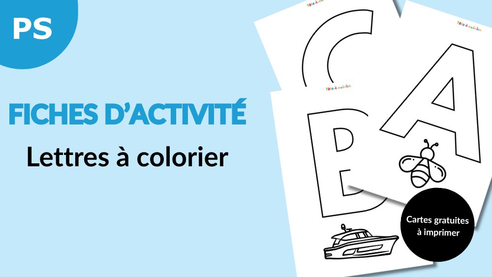 Coloriage des lettres de l'alphabet associées avec des images