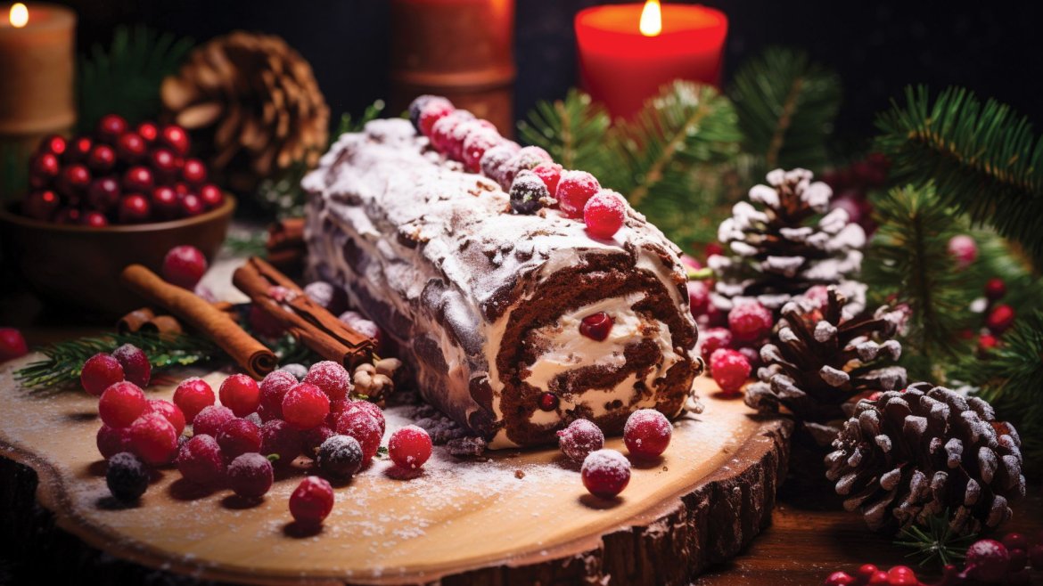 Recette de la bûche de Noël style forêt noire