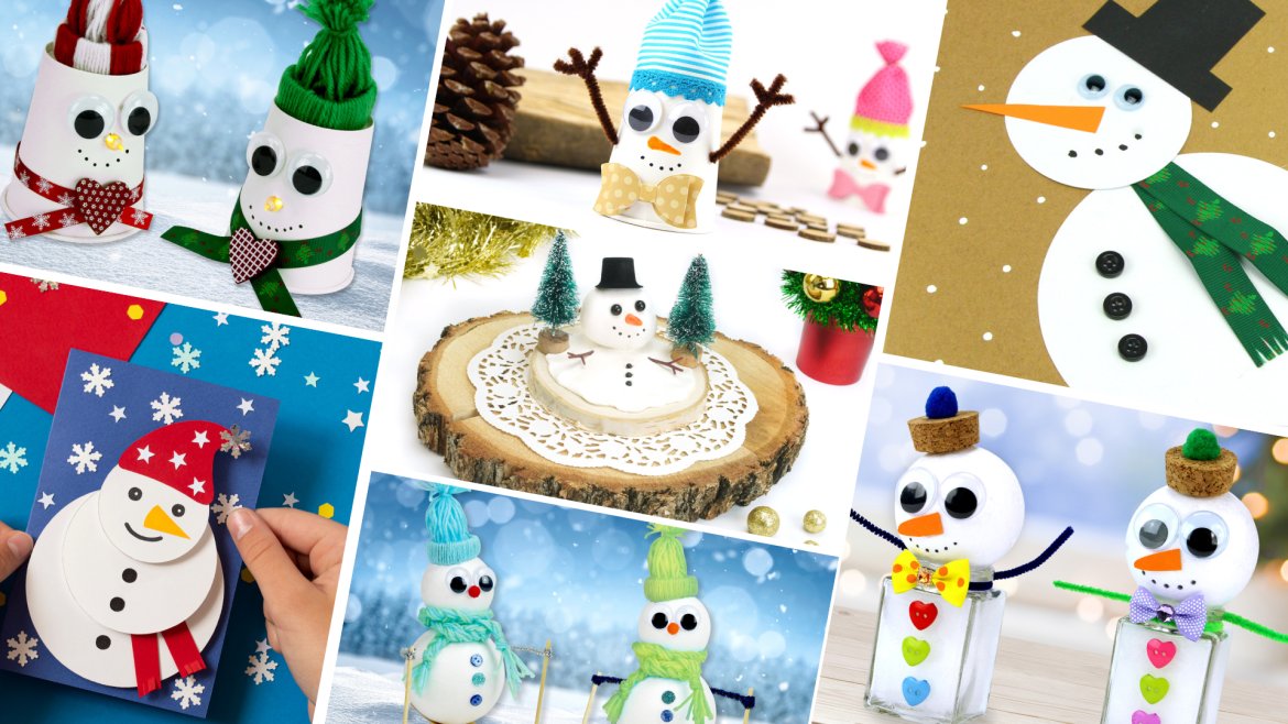 45 idées de bricolages avec des bonhommes de neige pour les enfants