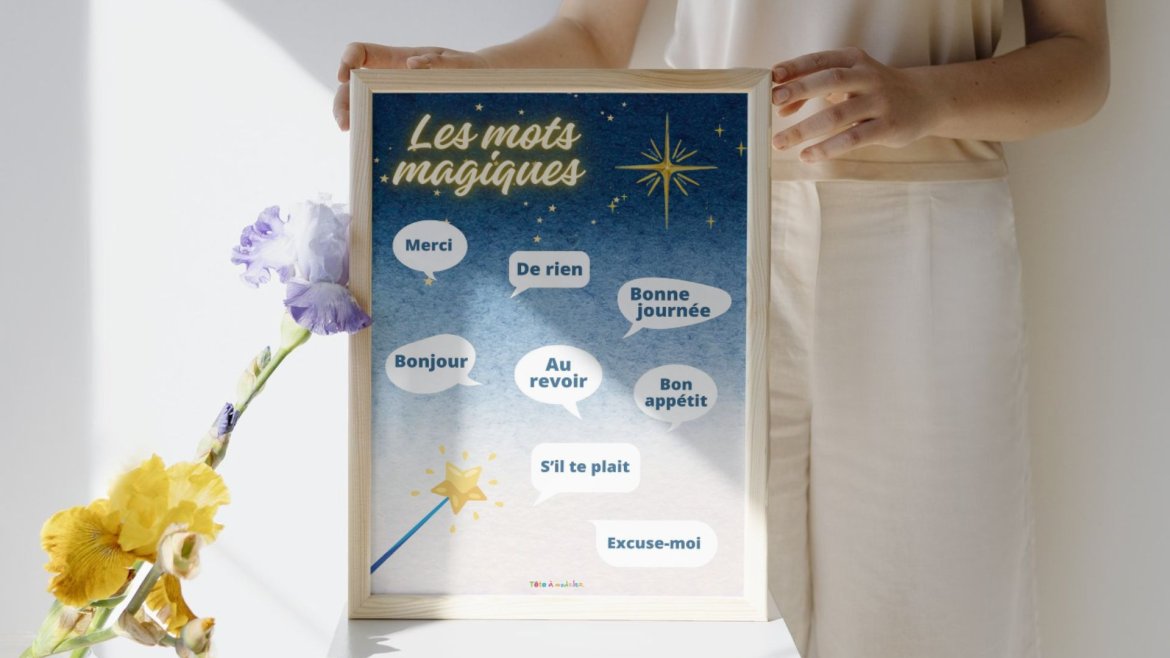 Une affiche avec les mots magiques pour instaurer la politesse en classe