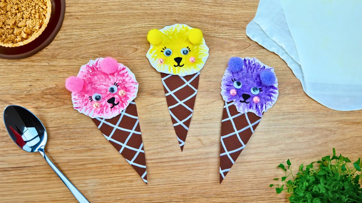 Créez des Cônes de Glace en Papier avec des Ours Adorables !