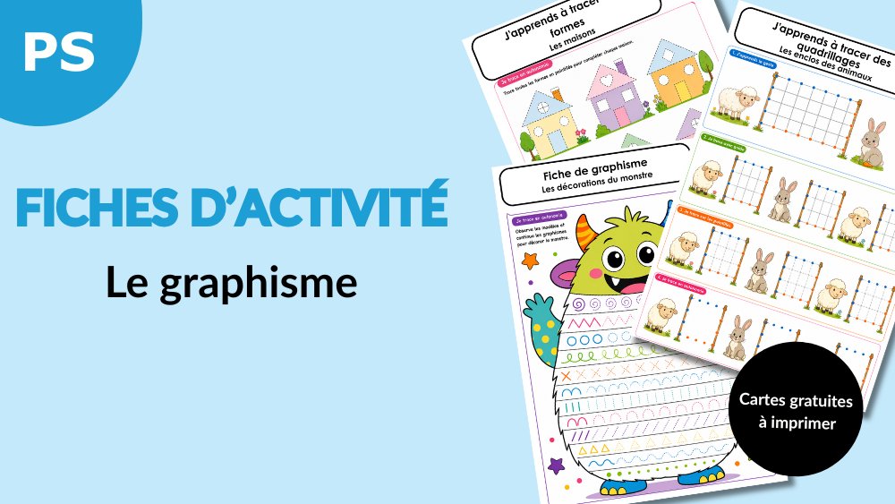 Fiches de graphisme à imprimer pour la maternelle et aider les enfants à travailler le geste