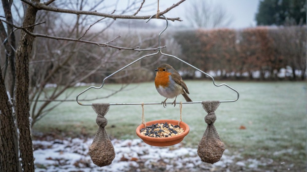 Ne le jetez plus : ce vieux cintre peut vraiment aider les oiseaux à passer l’hiver