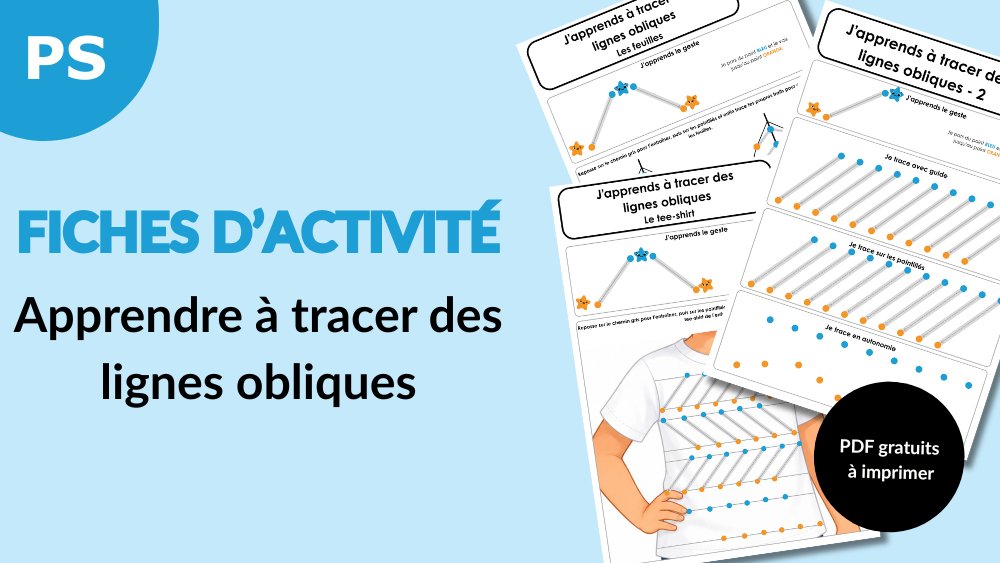 Tracé oblique en maternelle : toutes nos fiches de pré-écriture à imprimer