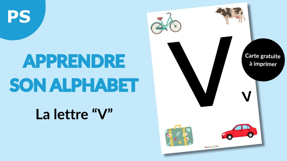 Reconnaître l’alphabet : la lettre V – Carte à imprimer (Petite section)
