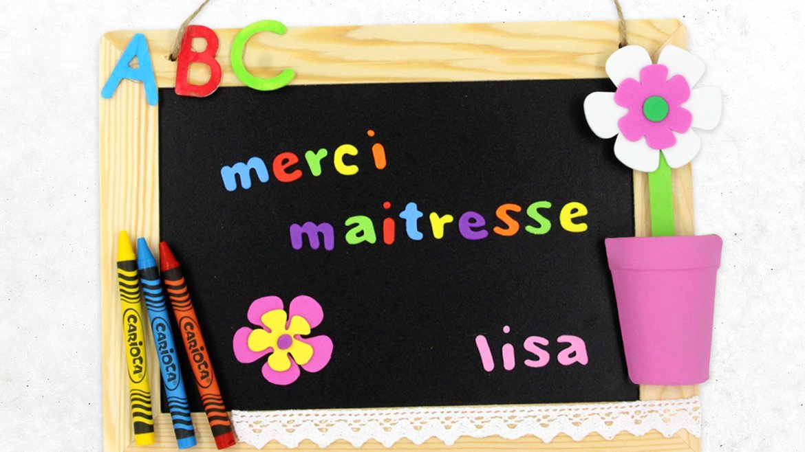 Ardoise « Merci maitresse »