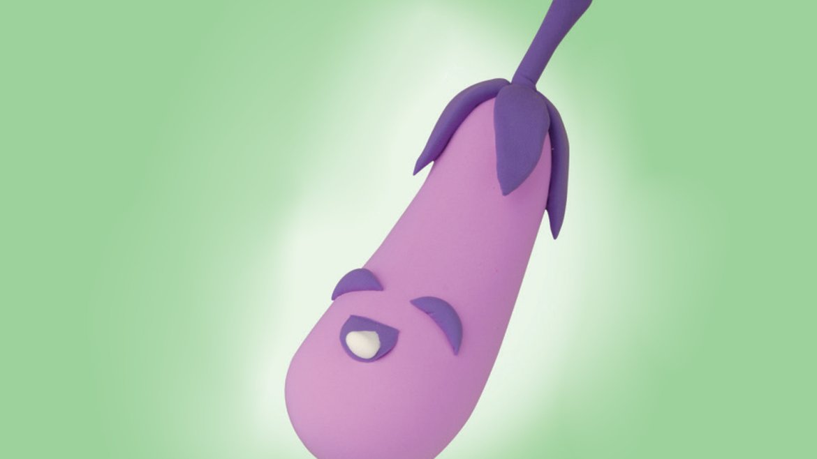 Aubergine en pâte à modeler