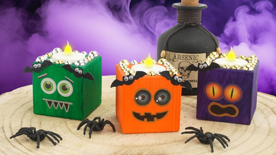 Comment personnaliser un bougeoir d'Halloween en bois ?