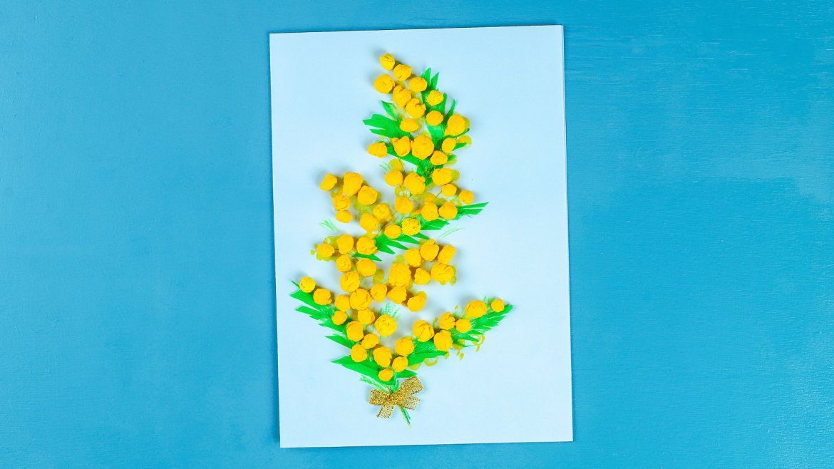 Branche de mimosa en papier