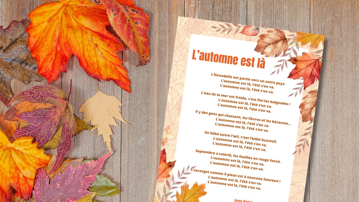 L'automne est là : la comptine de l'automne de Jean René