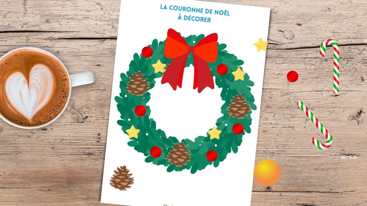Couronne de Noël : le jeu de collage
