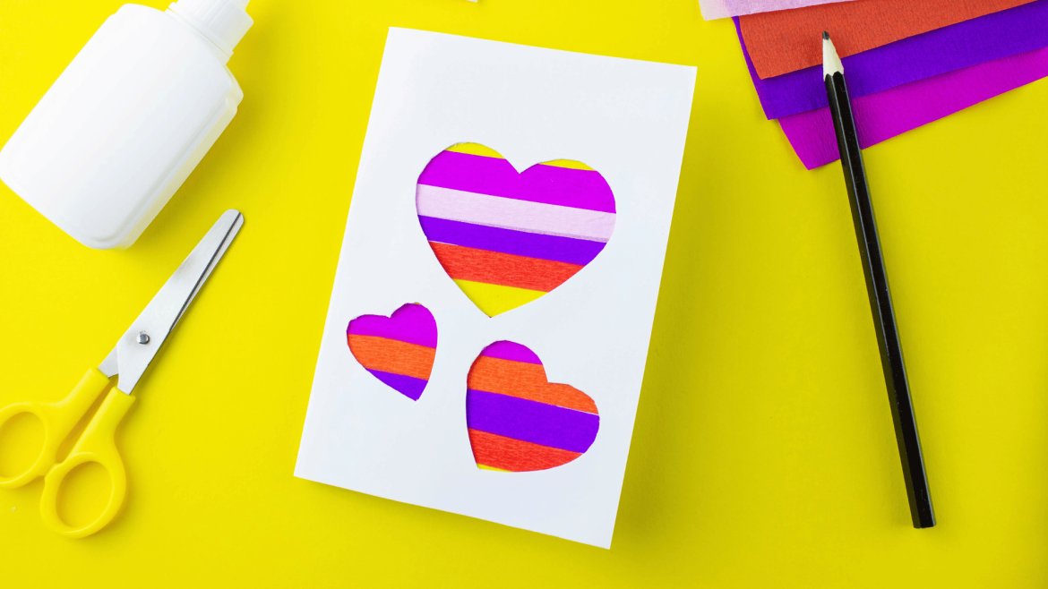 Carte coeurs colorés