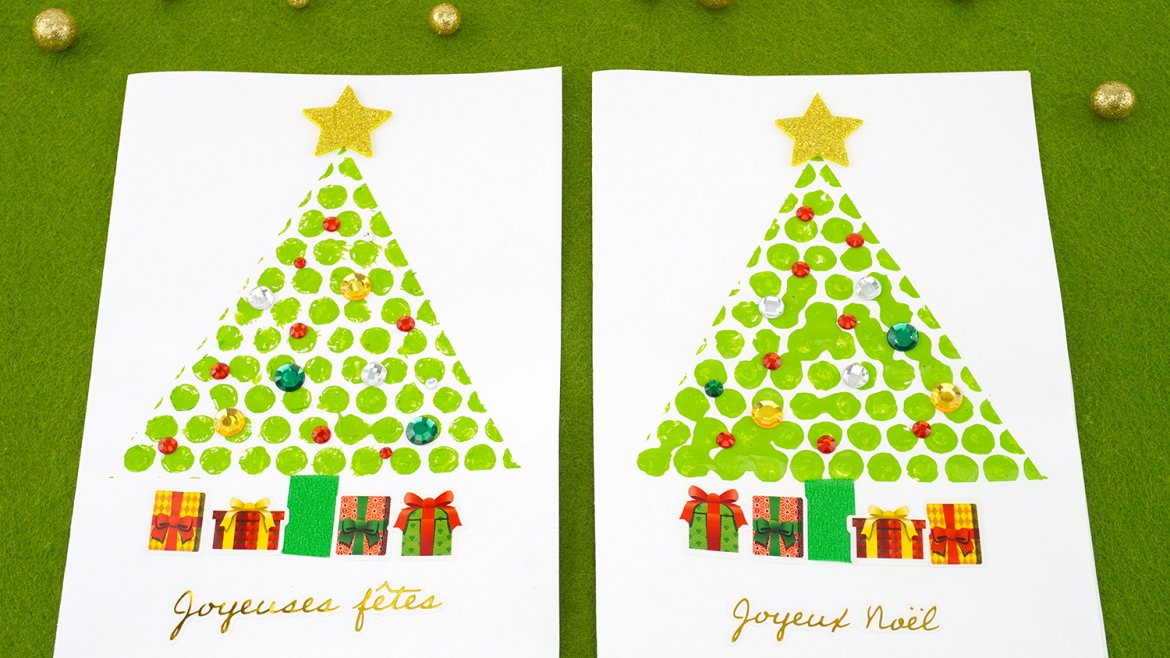 Carte de Noël avec du papier bulle