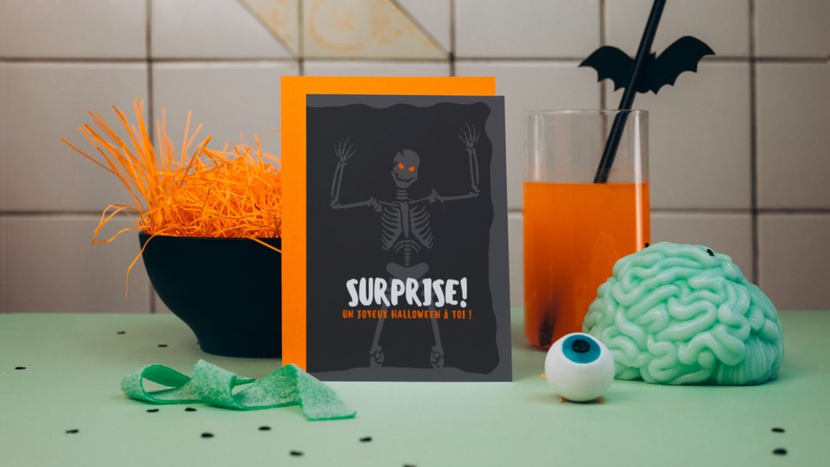 Carte d'invitation à imprimer pour inviter facilement les amis de vos enfants à Halloween.