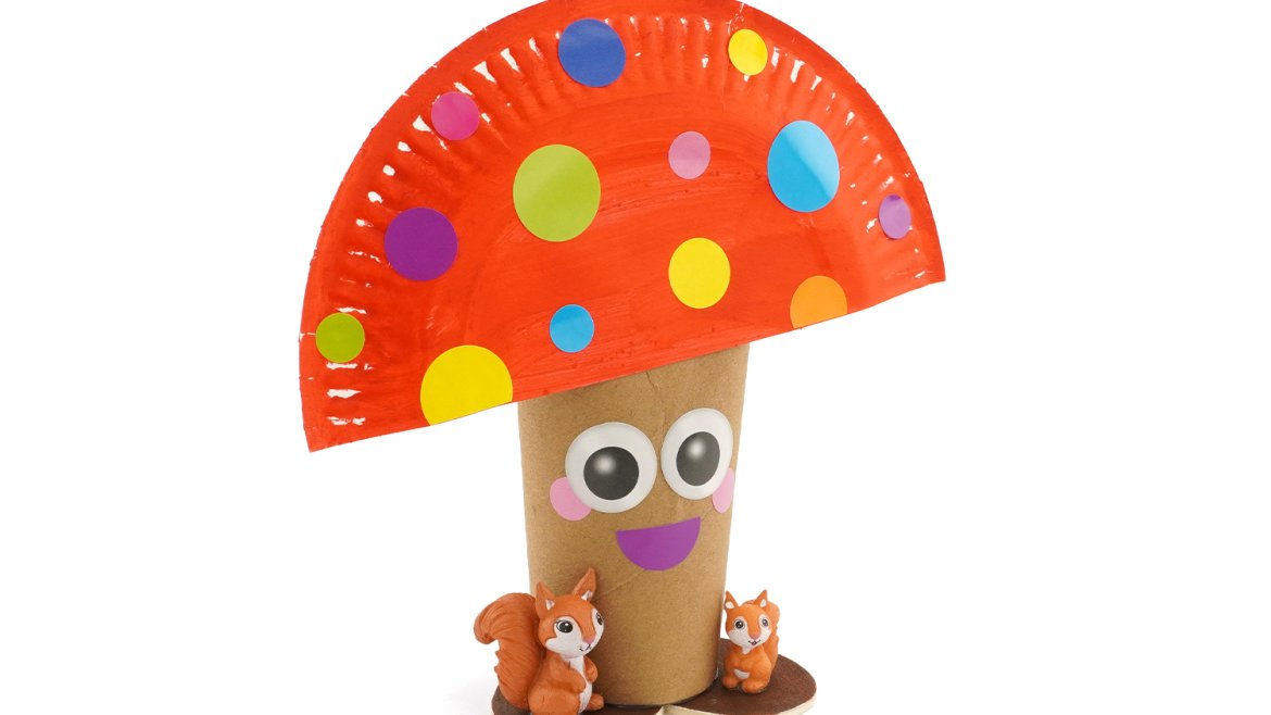 Champignon rigolo et petits écureuils
