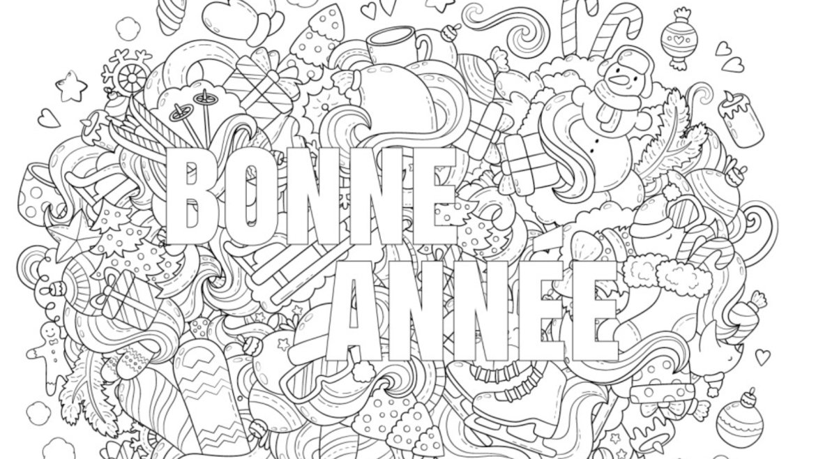 Des coloriages trop mignons pour souhaiter une bonne année en dessins