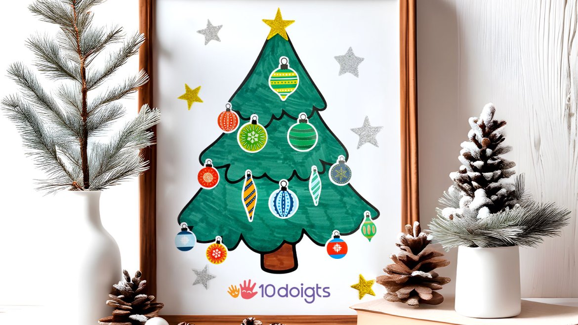 ?Le sapin de Noël en gommettes pour les maternelles✨