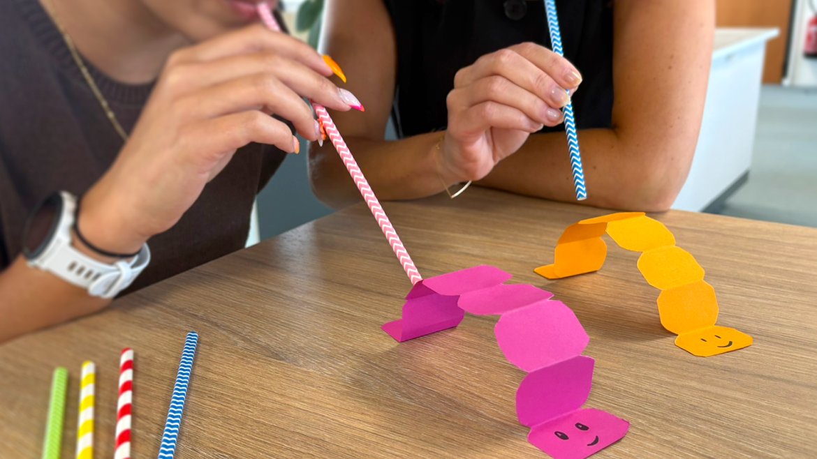 Course de chenilles en papier