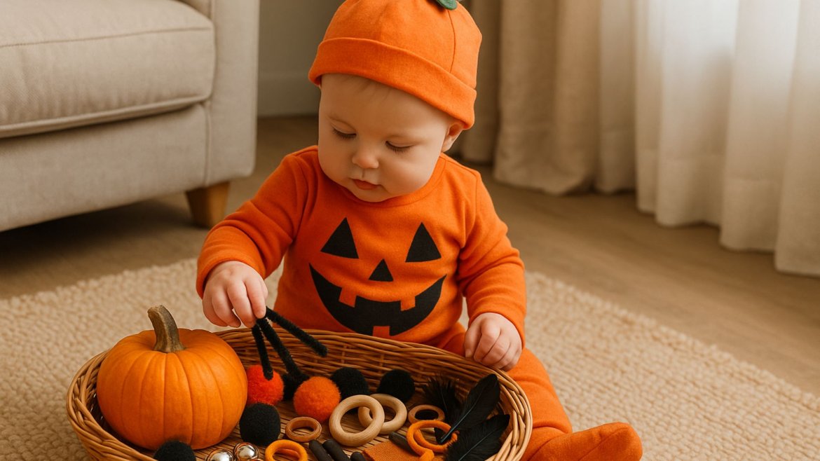 Panier à trésors Halloween : créez une expérience sensorielle magique pour votre bébé