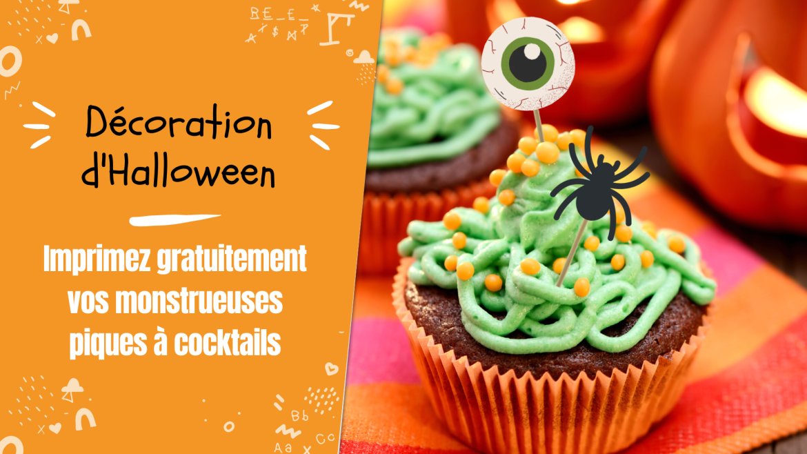 Imprimez gratuitement ces décorations d'Halloween afin de créer des piques à cocktails qui seront parfaits pour vos repas et vos goûters d'Halloween.  PAs besoin de beaucoup d'argent et d'investis