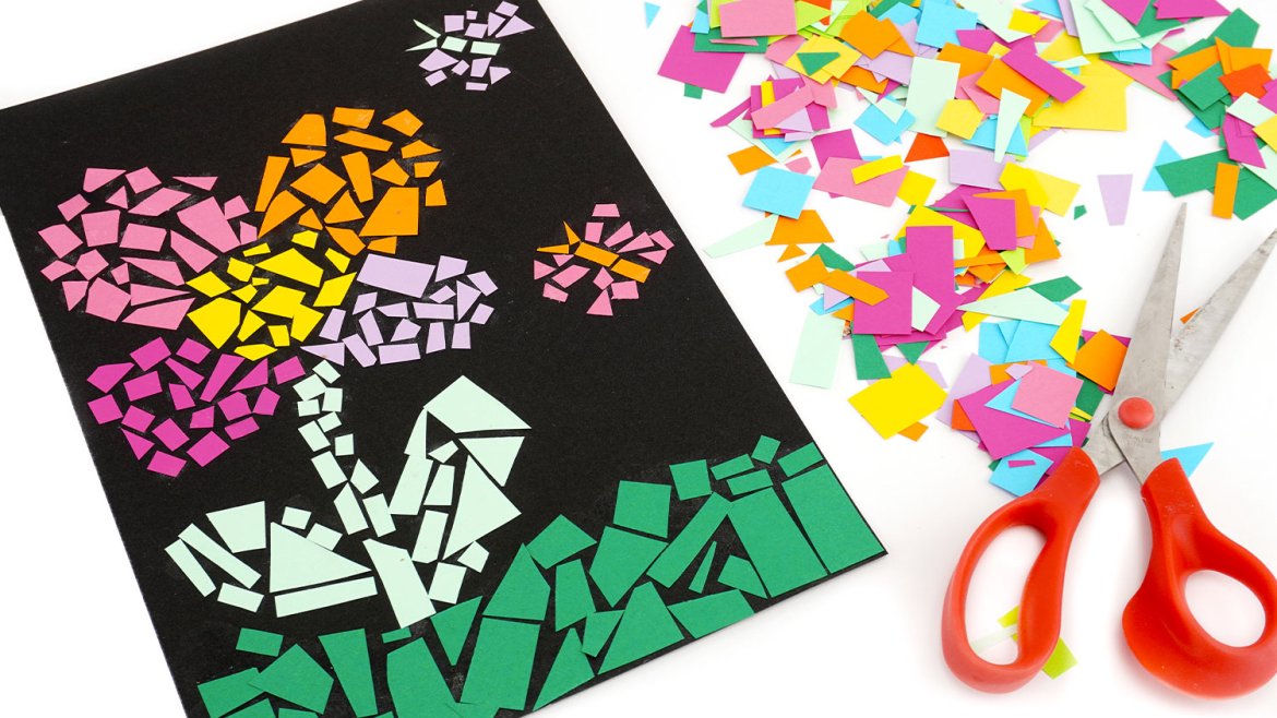 Dessin mosaïque de papier