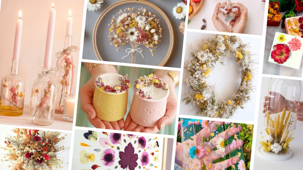 DIY : 12 idées de bricolages enfants avec des fleurs séchées
