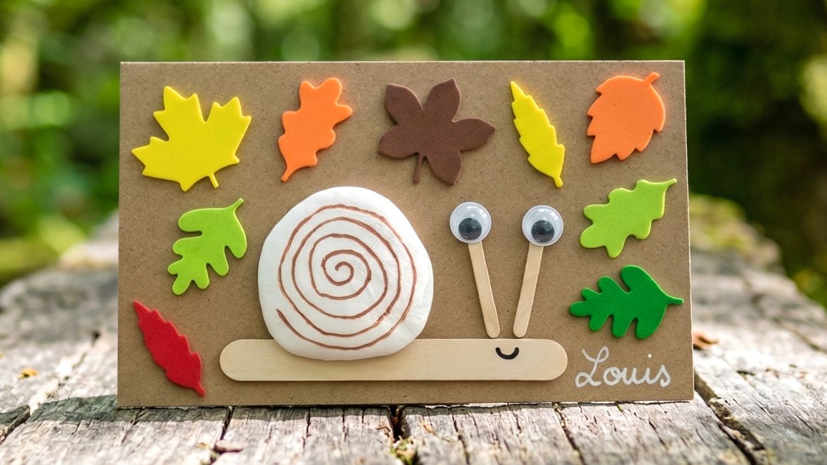 Escargot et feuilles d'automne