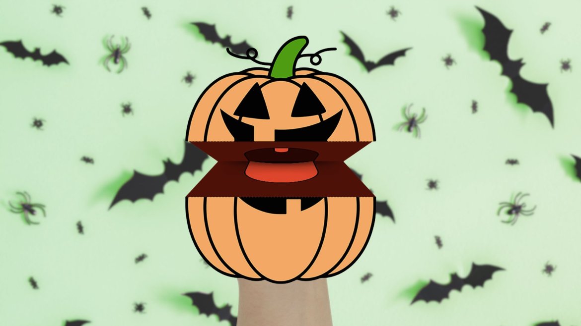 La marionnette citrouille à imprimer pour Halloween