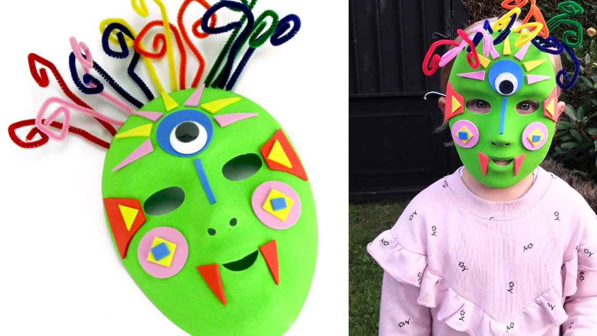 Dans cette activité d'Halloween les enfants s'amuseront à transformer un simple masque blanc en un masque terrifiant (mais pas trop) et coloré pour aller récolter les bonbons le 31 octobre
