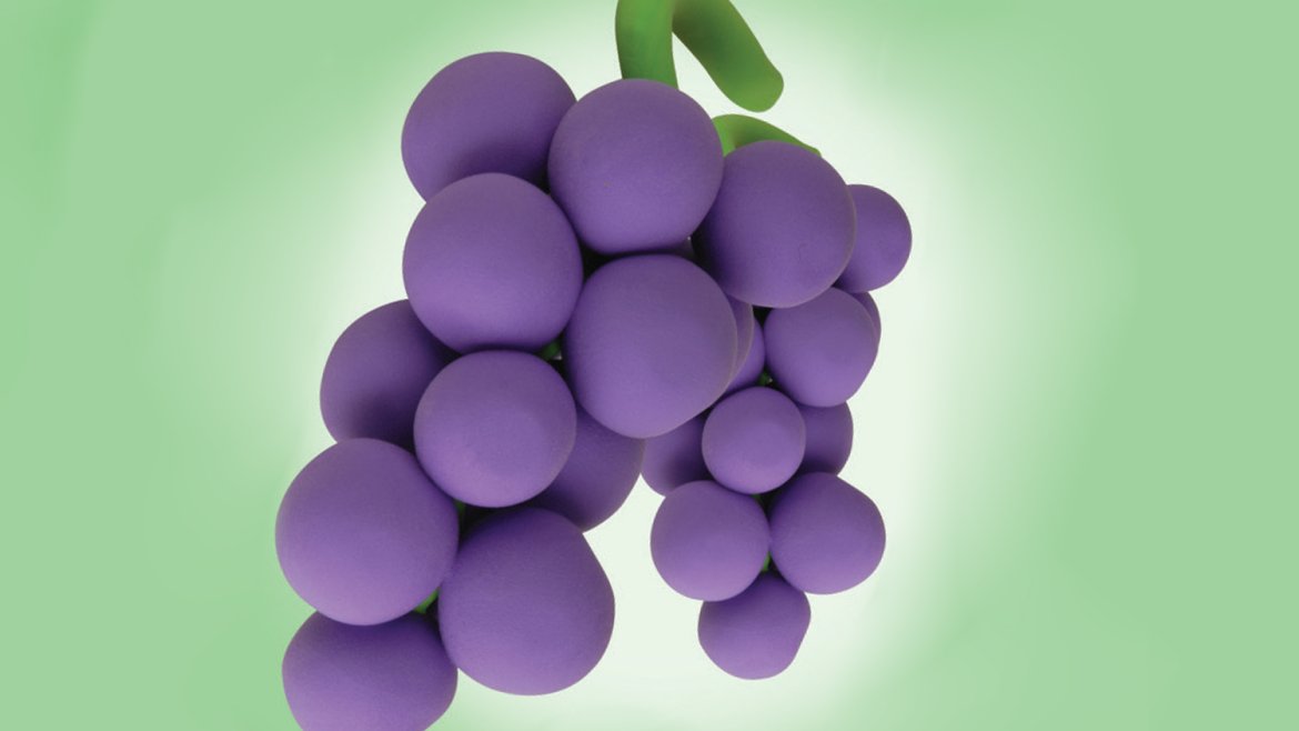 Grappe de raisins en pâte à modeler