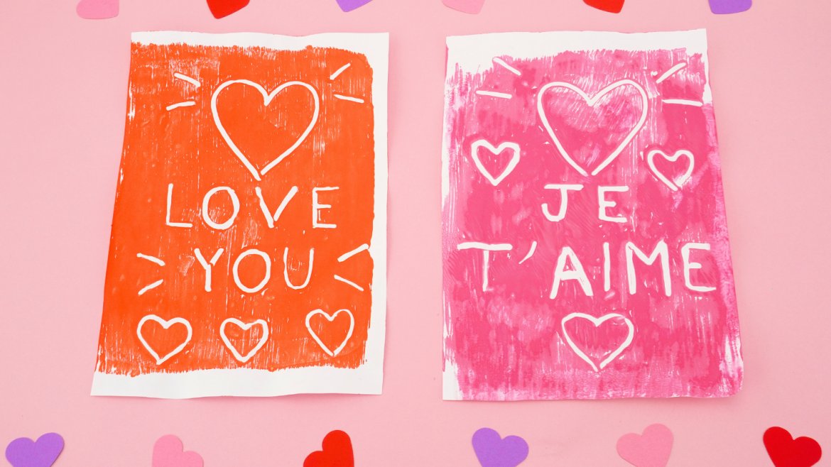 Impression cœur avec de la peinture