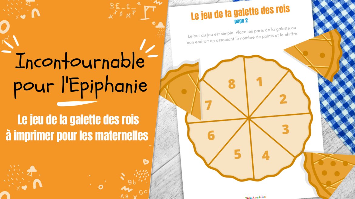 Ce jeu à imprimer gratuitement a été spécialement créer pour occuper les maternelles lors de l'Epiphanie. Tiré de la pédagogie Montessori, le but est de positionner les parts de galette au bon 