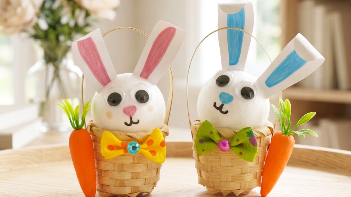 Lapin de Pâques dans un panier
