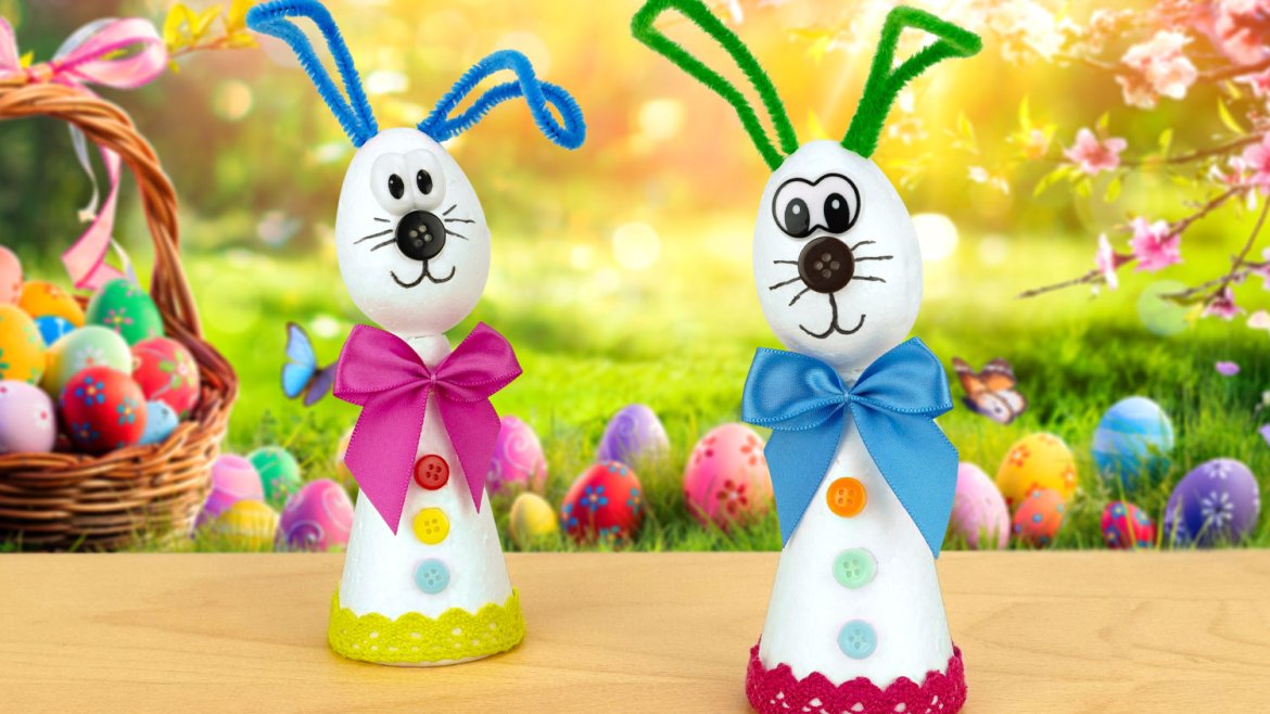 Lapin de Pâques en polystyrène