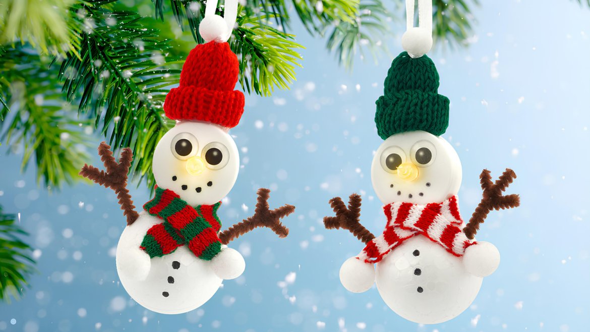 Le bonhomme de neige avec une bougie électrique | Tuto