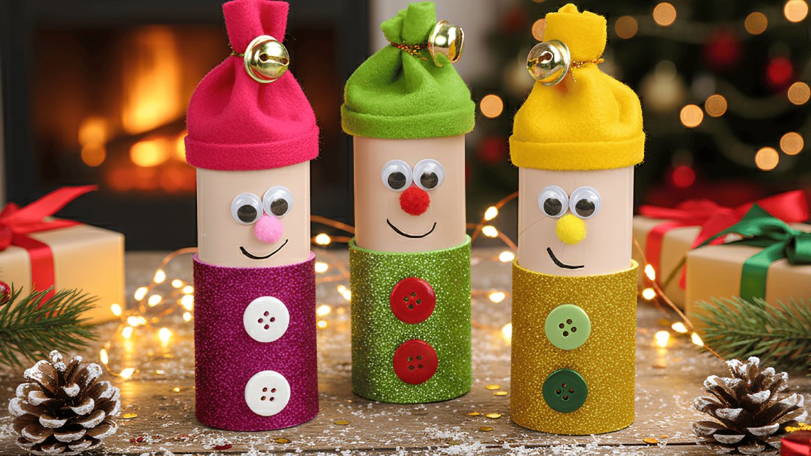 Dans ce tutoriel vous allez découvrir comment transformer des rouleaux en carton en magnifiques lutins du Père Noël.Un bricolage de Noël facile et amusant, idéal pour occuper les enfants cet