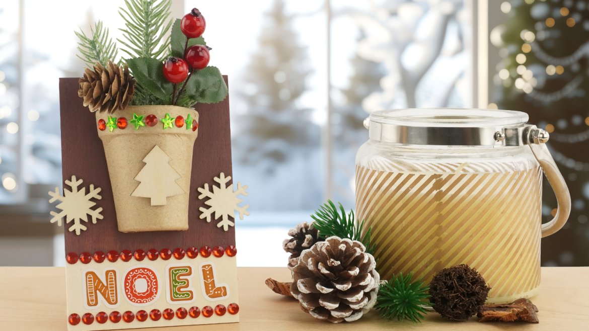 ?Le magnet de Noël avec un bouquet d'hiver : Tuto DIY