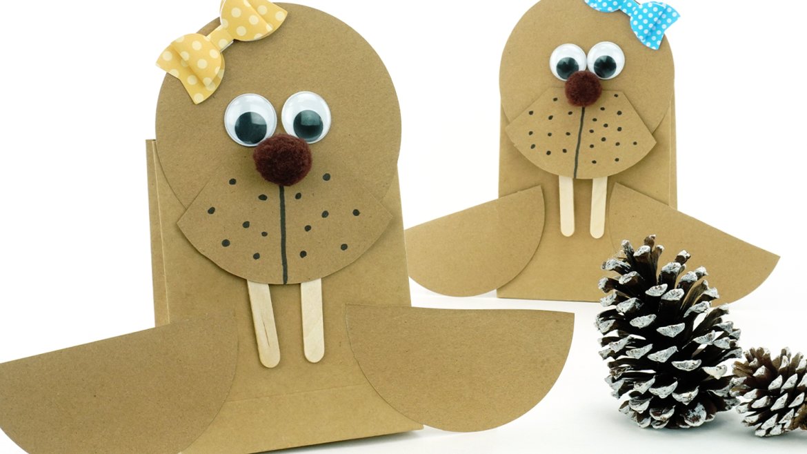 Vous recherchez un moyen divertissant et créatif de passer du temps avec vos enfants cet hiver ? Pourquoi ne pas essayer de fabriquer un morse mignon en papier kraft ! Cette activité manuelle faci