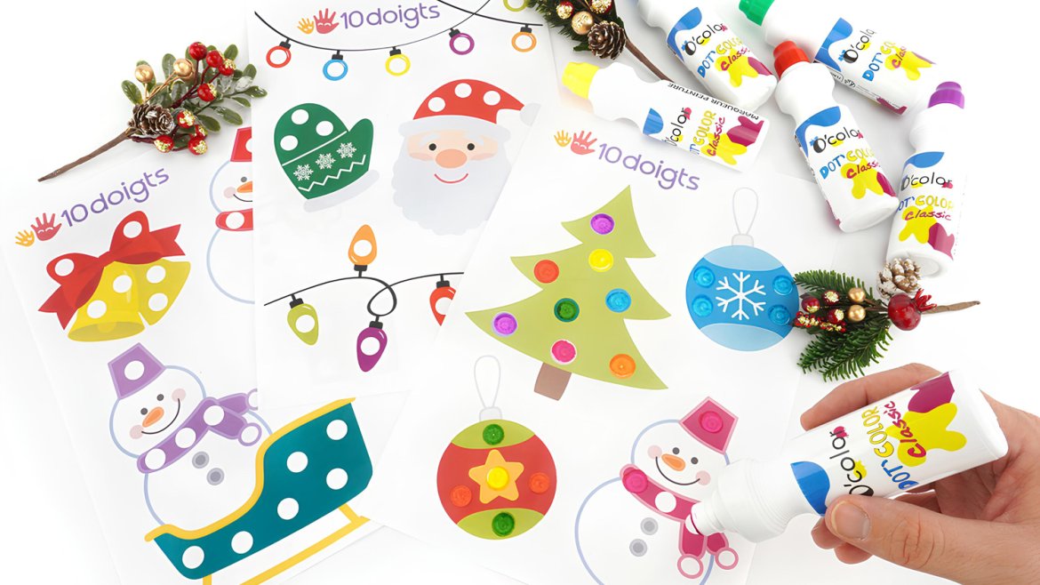 Activité de Noël à tamponner pour occuper les maternelles
