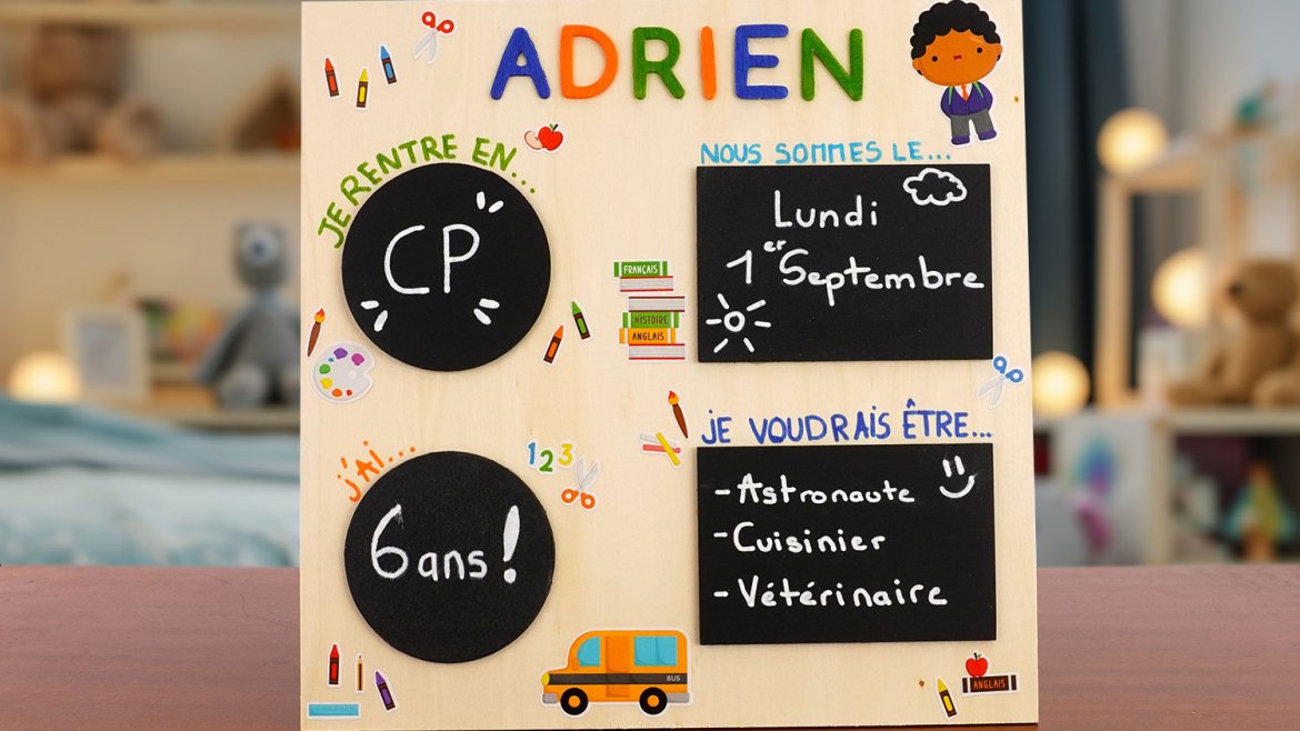 Pancarte rentrée scolaire personnalisée