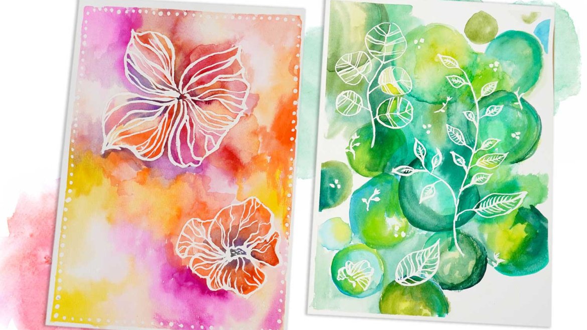 Peinture aquarelle et drawing gum
