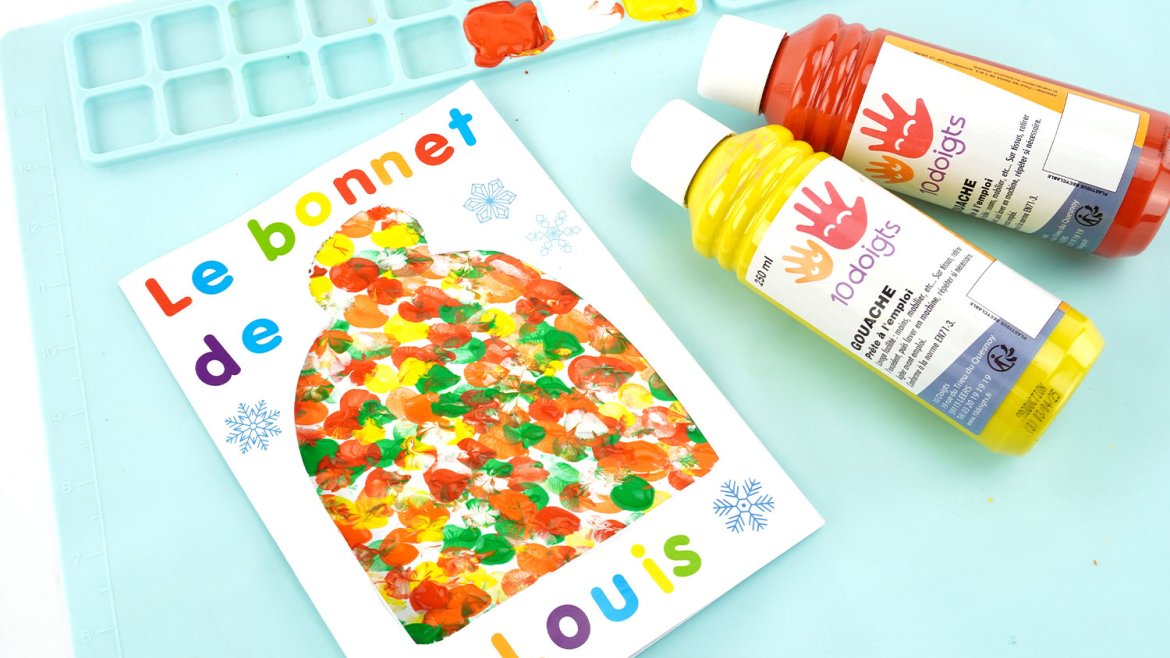 Peinture au doigts - carte bonnet